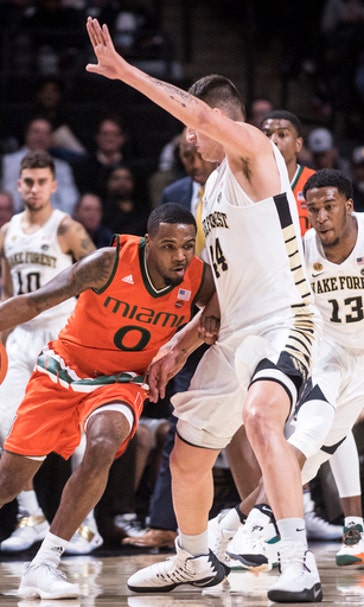 Collins leads Wake Forest past Miami, 96-79 (Jan 18, 2017)